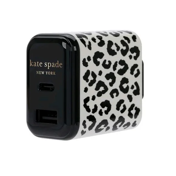 Kate Spade New York 30W USB-C Wall Adapter New in Box City Leopard - Picture 2 of 5
